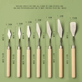 Rex TT 7Pcs Painting Scraper Paint Spatula Palette Knife Mixing Stainless Steel Kit