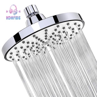 Shower Head 6 Inch Anti-Leak Anti-Clog Fixed Rain Showerhead Rainfall Spray Relaxation and Spa for High Water Pressure and Flow Swivel Ball Joint (Sier)