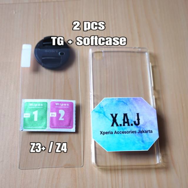 กระจกนิรภัย plus softcase sony xperia z3 plus z4