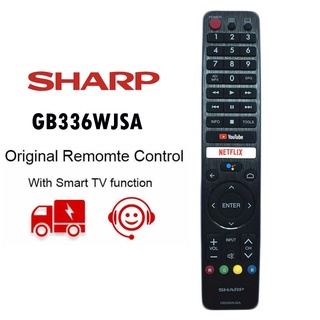 ของแท้ sharp รีโมตควบคุมด้วยเสียง สําหรับสมาร์ททีวี LCD sharp GB346WJSA GB336WJSA GB326WJSA AQUOS GB336WJSA (รองรับ Google Assistant voice search func