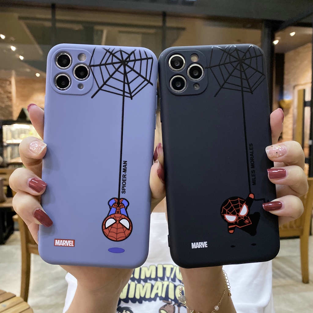 ⊙🔥 Spiderman เคส Apple iPhone SE 2020 11 Pro Max X XS XR 7 8 Plus SE2 Cartoons Case ไอโฟน i Phone 11Pro เคสโทรศัพท์