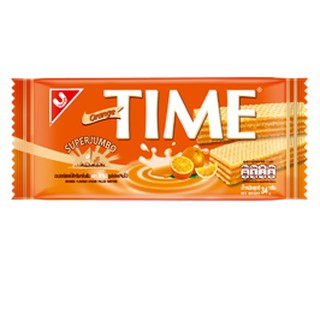 ไทม์ เวเฟอร์สอดไส้ครีมกลิ่นส้ม บรรจุ 34กรัม ยกแพ็ค 12ซอง TIME WAFER ORANGE