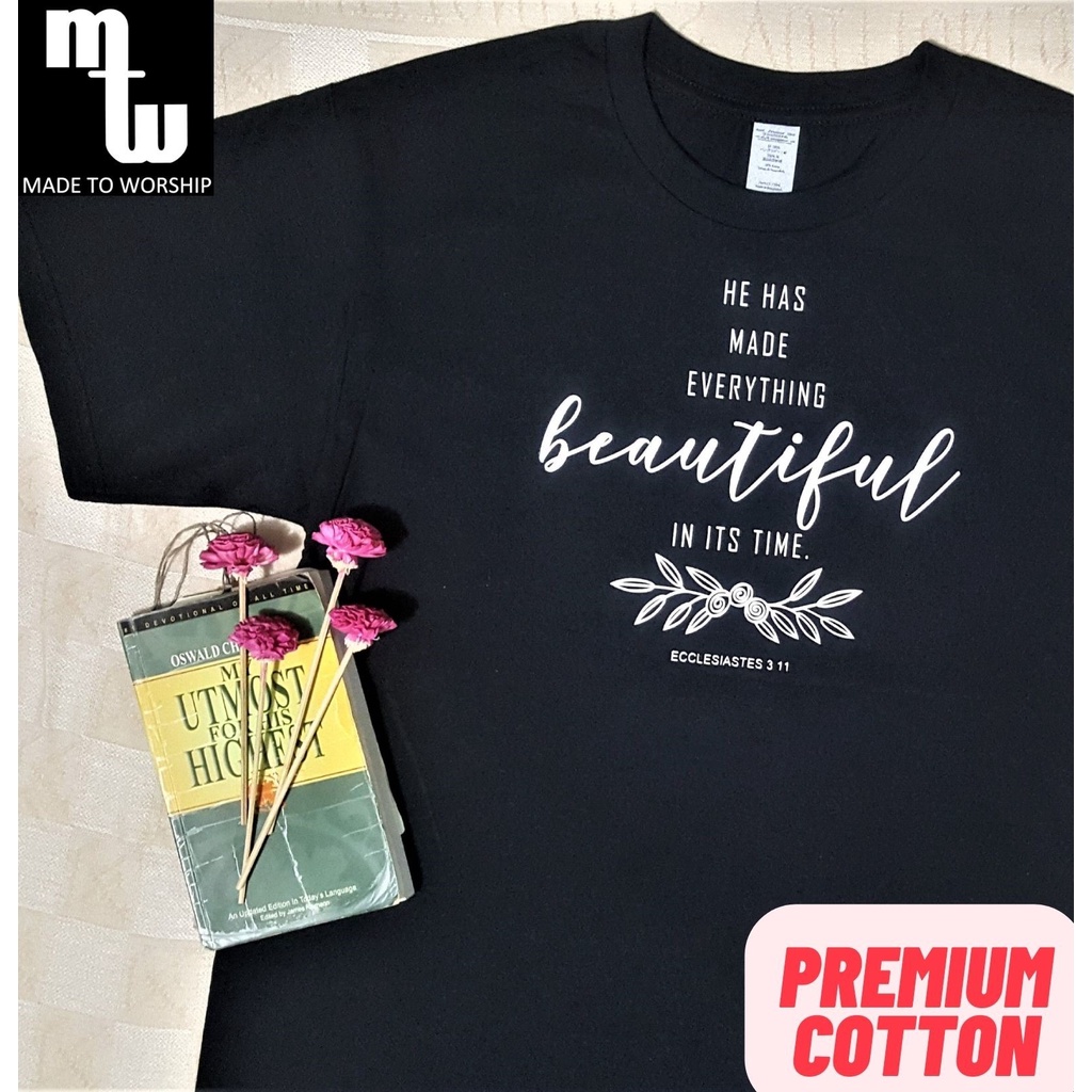 MTW Beautiful In His Time | Christian Bible Verse Shirt for Men Women Unisex