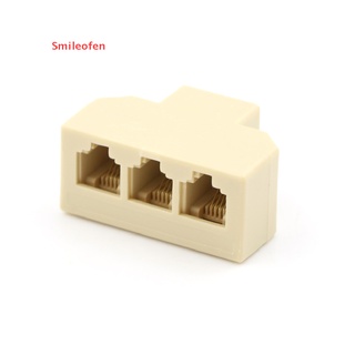 [Smileofen] ใหม่ อะแดปเตอร์แยกสายโทรศัพท์ RJ11 3 ทาง 1 เมตร เป็น 3 F RJ-11 6P4C 1 ชิ้น