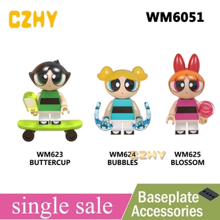 ของเล่นบล็อกตัวต่อ รูป The Powerpuff Girls Buttercup Bubbles Blossom WM6051