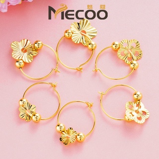 【Mecoo】ต่างหู ชุบทอง 24K ลายดอกไม้ สําหรับผู้หญิง