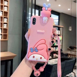 เคสโทรศัพท์มือถือ ลายการ์ตูนเมโลดี้ พร้อมสายคล้องคอ สําหรับ OPPO A17 A16 A94 A95 A15 A15S A93 A53 Reno8Z 7Z Reno6Z Reno5 Pro Reno4 Z 5G A52 A92 A31 A91 A5 A9 2020 Reno2 F F11 F9 Pro A5S A3S Find X5 X3 Pro