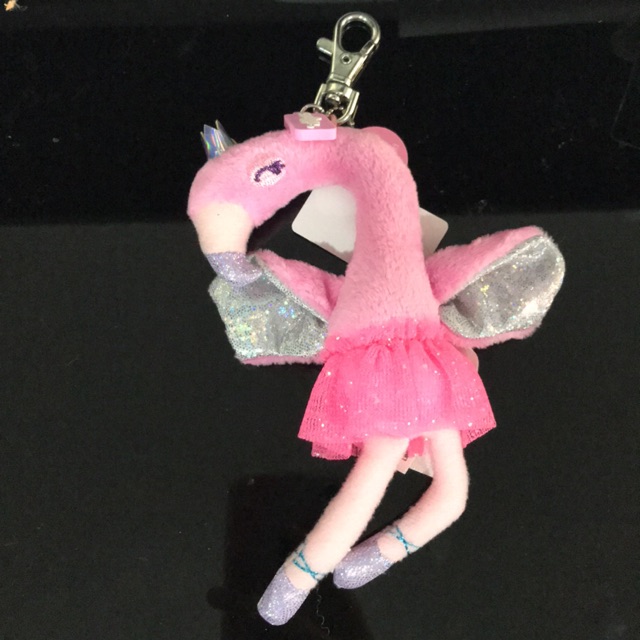 พวงกุญแจ smiggle KRING FLUFFY ลายนกฟลามิงโก้