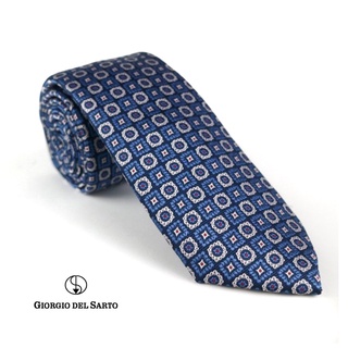 Giorgio Del Sarto Necktie Size Blue with Fabric Texture เนคไทสีน้ำเงินมีเท็กเจอร์