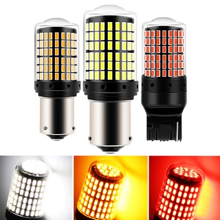 หลอดไฟเลี้ยวรถยนต์ LED T20 1156 BA15S BAU15S PY21W P21W 7440 W21W 1157 BAY15D 7443 3014 144SMD สีขาว สีแดง สีเหลืองอําพัน 1 ชิ้น