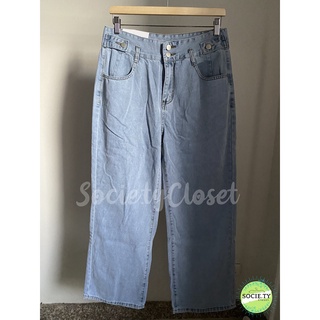 Socie.tycloset-G52กางเกงเอวสูงแต่ง2กระดุม