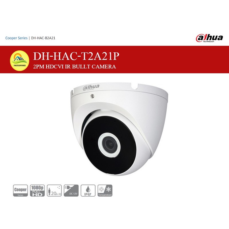 กล้องDahua 2 ล้าน HDCVI รุ่น DH-HAC-T2A21P