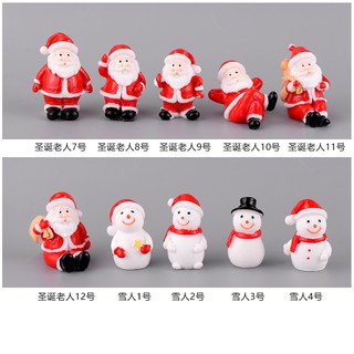 ตุ๊กตาจิ๋ว - ตุ๊กตาธีมคริสต์มาส สโนวแมน ซานตาครอส เรนเดียร์ รถไฟ ต้นสน