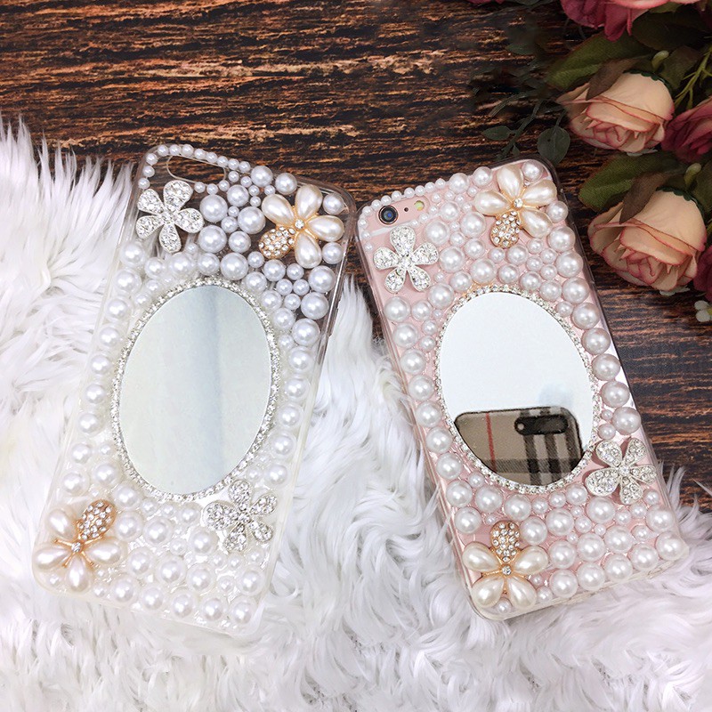 เคสไข่มุกสีขาวติดเพชร หรูหรา เคสแฟชั่น รุ่น Huawei Y6S /Y9S/ NOVA5T /NOVA3I /Y7 2018 /y5(2018)/NOVA7I /P30PRO #4