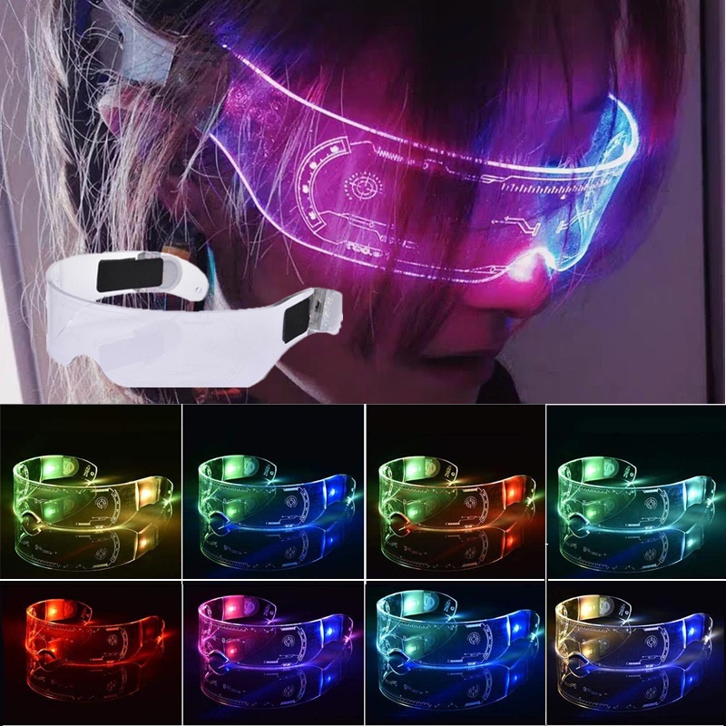 พร้อมส่งค่ะ😎แว่นตาเรืองแสง LED เรืองแสง หลายสไตล์สี เรืองแสงในที่มืด พร็อพสําหรับงานปาร์ตี้ 7 สี แว่นตาปาร์ตี้