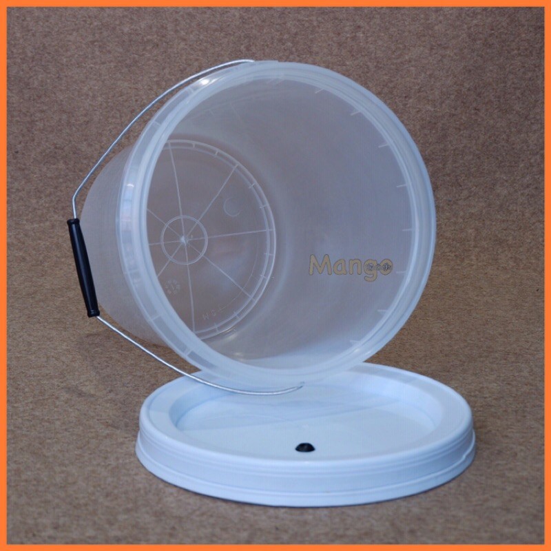 ถังหมักเบียร์ ถังหมักไวน์ ถังFoodgrade 10ลิตร สีใส สีขาว พร้อมเจาะรูยางใส่ Airlock Bucket 10L FoodGrade - รูปที่ 4