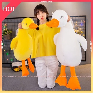 AIXINI 90/130/160cm ตุ๊กตาเป็ด หมอนเป็ด รูบาร์บ เป็ด โซฟา หมอน Plush ของเล่น ของขวัญวันเกิด ของขวัญวันวาเลนไทน์ ตกแต่งเฟอร์นิเจอร์