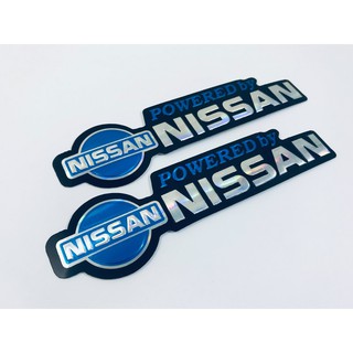 สติ๊กเกอร์ Nissan นิสสัน โลโก้ สีฟ้า สติกเกอร์ 2ชิ้น แต่งรถ ติดรถ รถยนต์ รถกระบะ 3D ตัวนูน ติดกระจก ท้ายรถ Logo Sticker