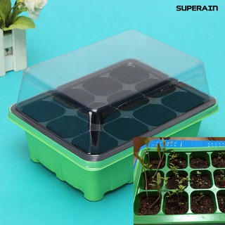 Super① 12 Plant Seeds Propagation Nursery Pot Seeding Grow Box Tray