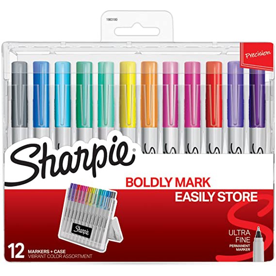 โค้ดINCSM3Lลด20฿ขั้นต่ำ49฿ Sharpie ปากกาเคมี ชุด 12 สี Ultra Fine Permanent Marker