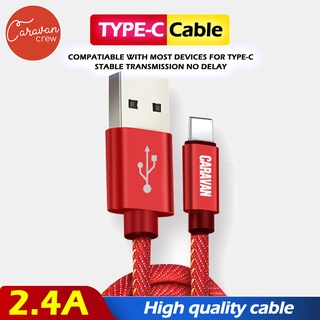 สายชาร์จเร็ว Caravan Crew USB Type-C 2.4A ความยาว สายชาร์จ สายชาร์จคุณภาพสูงยาว สายชาร์จเร็ว สายถัก Cable