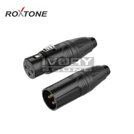 แจ็ค XLR ROXTONE 3 ขา สีดำ ขั้วชุบทอง