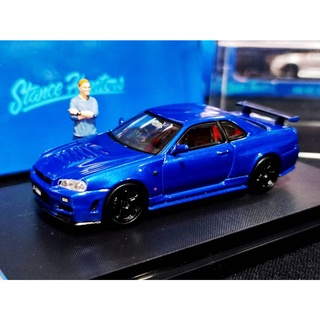 โมเดลรถR34 1/64 โมเดลรถ stance hunter Model Nissan Skyline R34 GT-R Nismo Z-tune 1:64 โมเดลรถของขวัญ ราคา