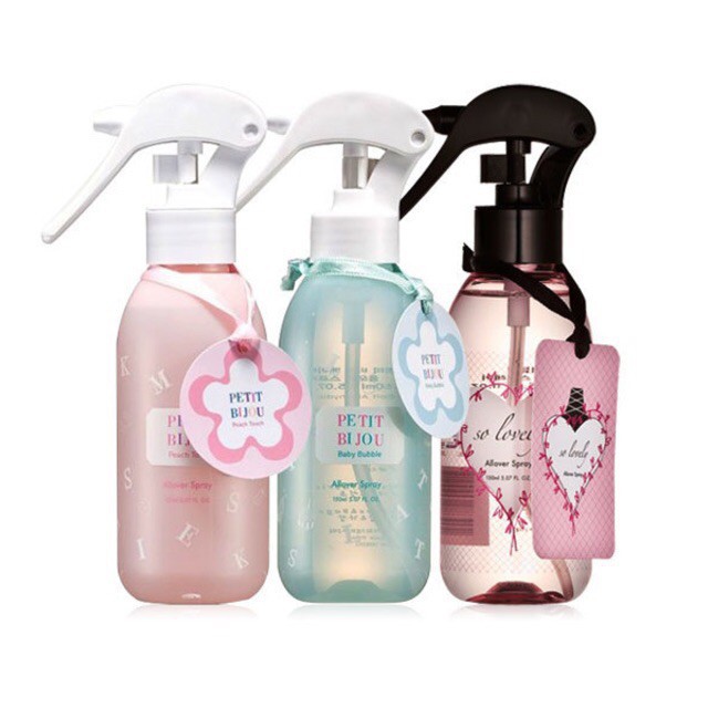 3 สเปรย์น้ำหอมฉีดผิวกาย Etude ml 150 Bijou รุ่นฮิตทั้ง ของแท้/พร้อมส่ง กลิ่น Petit