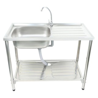 Sink stand FREE STANDING SINK AXIA 1B1D PR01ST SS Sink device Kitchen equipment อ่างล้างจานขาตั้ง ซิงค์ขาตั้ง 1หลุม 1ที่