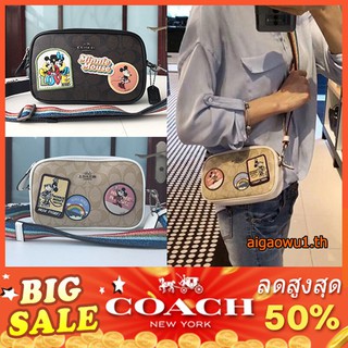 🔥พร้อมส่ง🔥New COACH 31349 กระเป๋ากล้อง Badge ใหม่กระเป๋า Disney Mickey Double กระเป๋าใส่สายคล้องไหล่