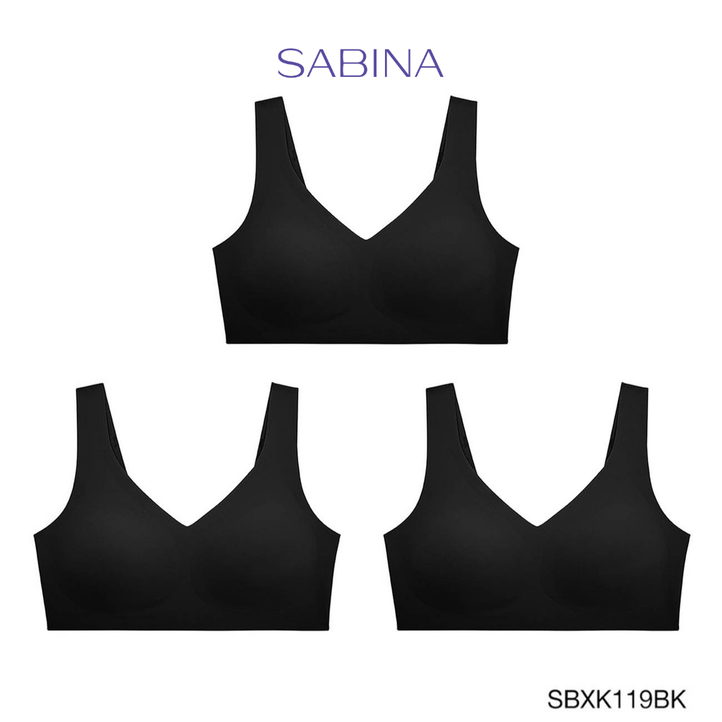 ซื้อ Sabina เสื้อชั้นใน (Set 3 ชิ้น) (ไม่มีโครง) รุ่น Seamless Fit รหัส SBXK119BK สีดำ