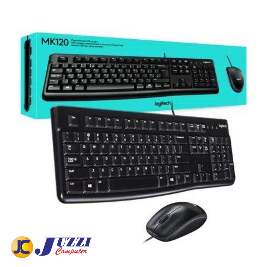 Logitech MK120 คีย์บอร์ดเมาส์ชุดสาย USB PC คอมพิวเตอร์ Plug and Play สีดํา Logitech MK120 คีย์บอร์ดและเมาส์แพคเกจ USB Plug and Play กันน้ํา Logitech MK120 คีย์บอร์ดเมาส์ Combo สาย USB คอมพิวเตอร์ PC แล็ปท็อปเดิม
