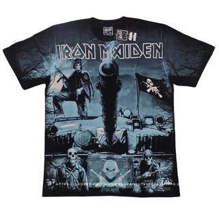 T-shirt  เสื้อวง Iron Maiden overprint เสื้อยืด iron maiden ovpS-5XL