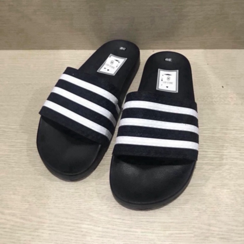 คุณภาพสูง MENS SLIPPERS ADIDAS 3 HORIZONTAL STRIPES CAREFULLY H2T STORE