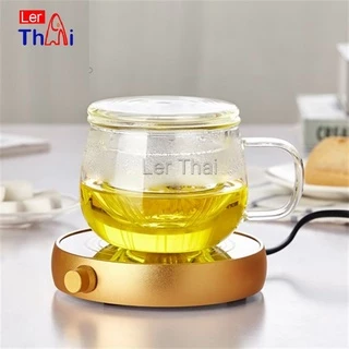 LerThai แก้วชงชา พร้อมถ้วยกรองกากชาและฝากปิดในตัว สวยหรูดูแพง Glass teapot