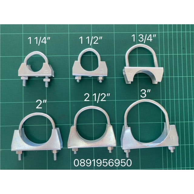 SRUB ยูโบลท์+ประกับ ยูแคล้ม ยูแคลมป์ ยึดจับท่อ ขนาด 1.1/4" - 3" (U-Bolt Clamp)