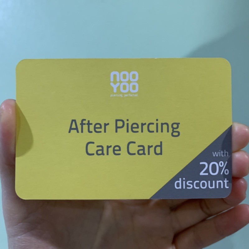 บัตรลด nooyoo 20% after piercing care card