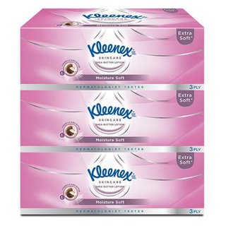 🚚💨พร้อมส่ง!! กระดาษเช็ดหน้า KLEENEX MOISTURE SOFT แพ็ค 3 อุปกรณ์ในห้องน้ำ