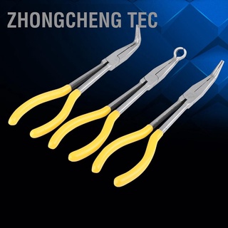 Zhongcheng Tec 3 ชิ้น 270 มม. คีมยาวพิเศษ 45/90 องศาเครื่องมือซ่อมแซมจมูกหรือรูปตัว O