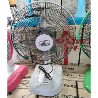 พัดลม พัดลมตั้งโต๊ะ ขนาด 16 นิ้ว ตรา CARIBBEAN ELECTRIC SLIDE FAN CRB16S-FI ปุ่มกด 3 ระดับ