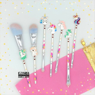 ชุดแปรงแต่งหน้า ยูนิคอร์น เซต 7 ชิ้น พร้อมกระเป๋าผ้าสีชมพู 7pcs/set Unicorn Makeup Brushes Set