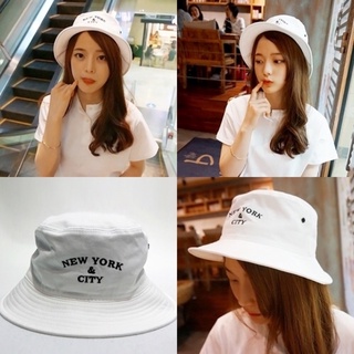 หมวกบักเก็ต_NEWYORK&amp;CITY(สีขาว) Bucket