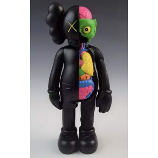 หุ่น นำเข้ายุโรป KAWS Inspired Doll Companion Collectable Figure 37 cm Toy Half Dissected Black