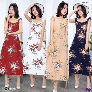 Maxidress สายเดี่ยวลายดอกมาใหม่ ลายดอกยอดฮิต