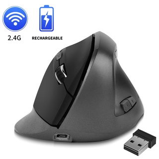 Mouse Wireless 1600DPI USB 2.4GHz Optical Mice แนวตั้ง Dropshipping เมาส์แนวตั้ง