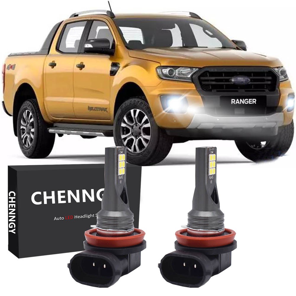 สําหรับ Ford Ranger 2006-2018 - 2PC Bright 6000K สีขาว LED H11 หลอดไฟหมอก