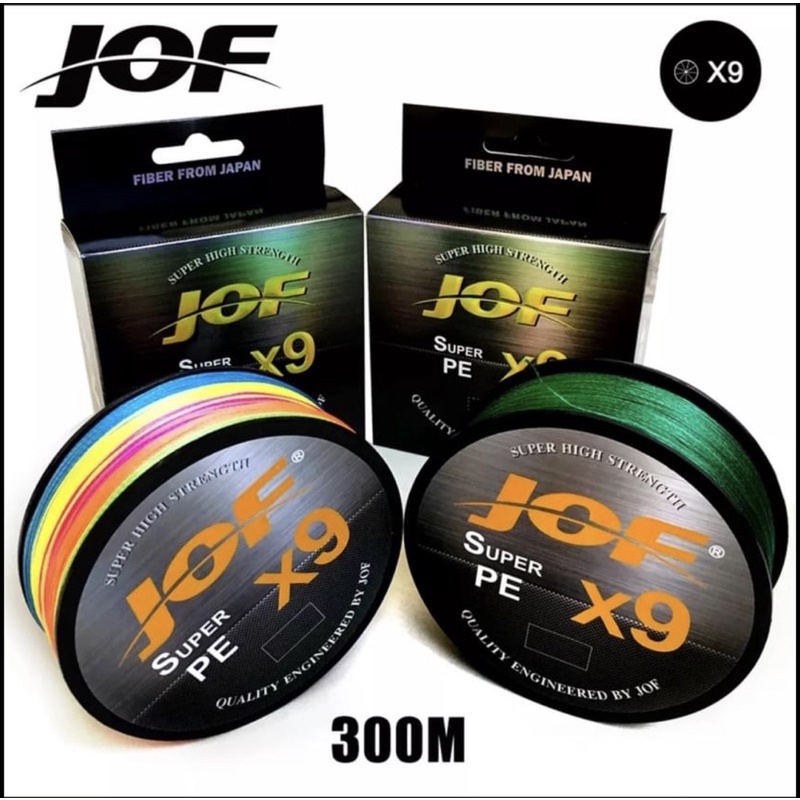 1-2วัน(ทันใจพี่บ่าวเฮ้อ!) สายPEถัก 9 -ยาว 300 เมตร (ทุก 10 เมตร 1 สี) JOF X9 Fishing line * Multicolor *【ABM】
