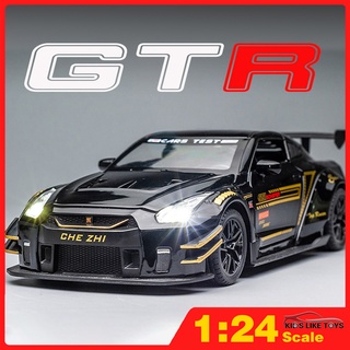 Leo โมเดลรถยนต์ 1:24 Nissan GTR R35 Skyline Ares Diecast อัลลอย ของเล่นสําหรับเด็ก