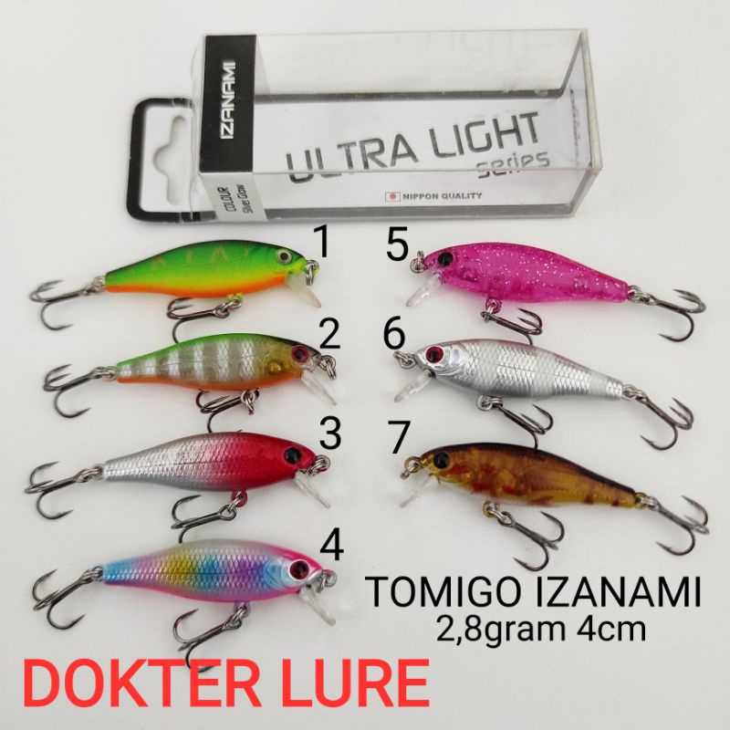 LURE Minnow TOMIGO IZAMI 2.8gr 4cm UL เหยื่อหล่อเบา