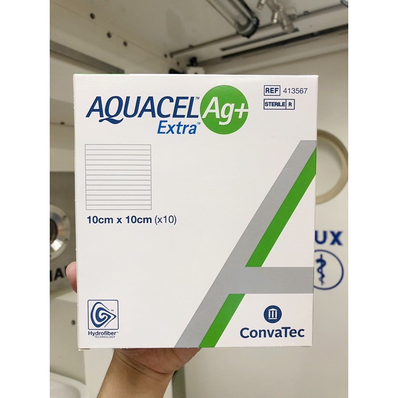 Aquacel Ag+ extra 10x10/ แผ่นดูดซับแผล Aquacel /อควาเซล/แผ่นดูดแผลกดทับ